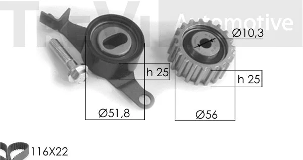 Kit de courroie crantée TREVI AUTOMOTIVE KD1042