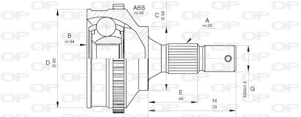 Jeu de joints, arbre de transmission OPEN PARTS CVJ5625.10