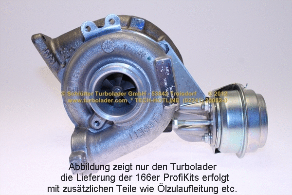 Turbocompresseur, suralimentation SCHLÜTTER TURBOLADER 166-02310