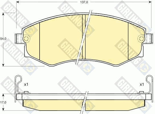 Kit de plaquettes de frein, frein à disque GIRLING 6108959