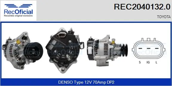 Alternateur RECOFICIAL REC2040132.0