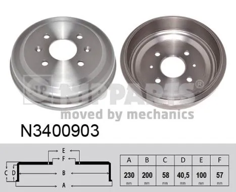 Tambour de frein NIPPARTS N3400903