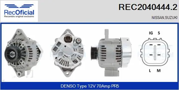 Alternateur RECOFICIAL REC2040444.2