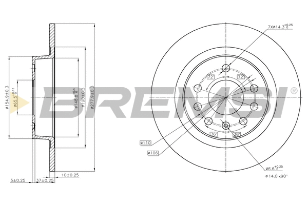 Disque de frein BREMSI CD7877S