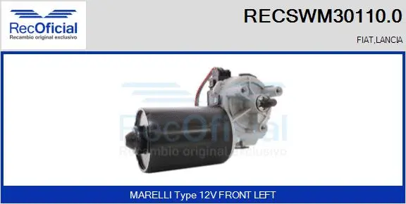 Moteur d'essuie-glace RECOFICIAL RECSWM30110.0