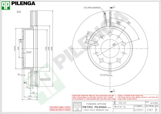 Disque de frein PILENGA V161