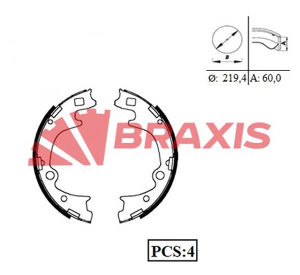 Jeu de mâchoires de frein BRAXIS AC0082