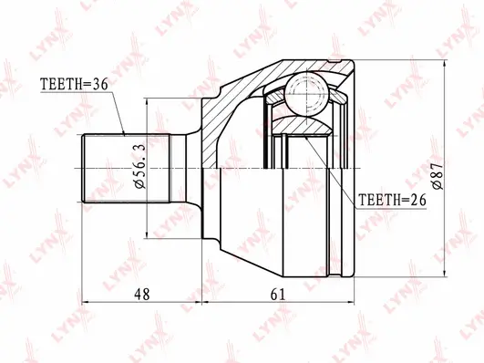 Jeu de joints, arbre de transmission LYNXAUTO CO-3058