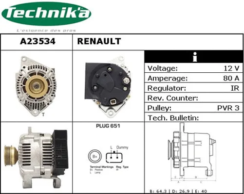 Alternateur Technika A23534