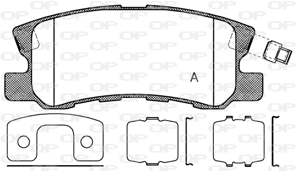 Kit de plaquettes de frein, frein à disque OPEN PARTS BPA0803.12
