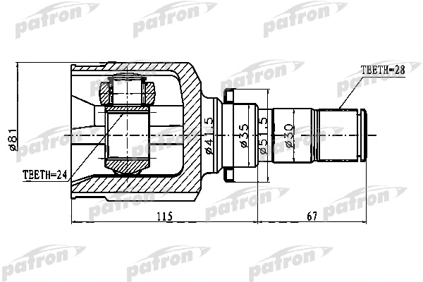 Joint, arbre de commande PATRON PCV1747