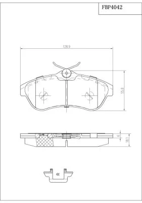 Kit de plaquettes de frein, frein à disque FI.BA FBP4042