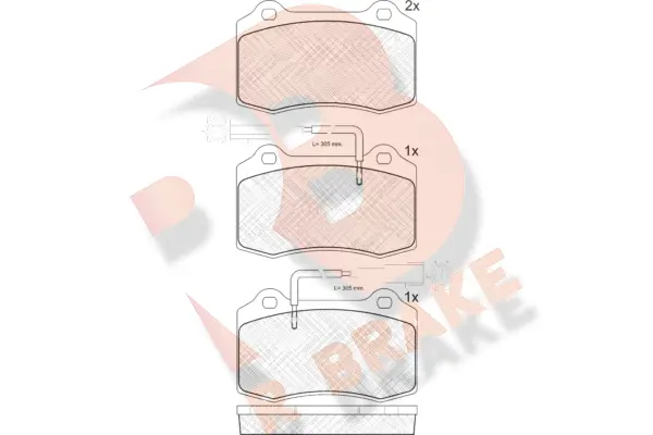 Kit de plaquettes de frein, frein à disque R BRAKE RB1598