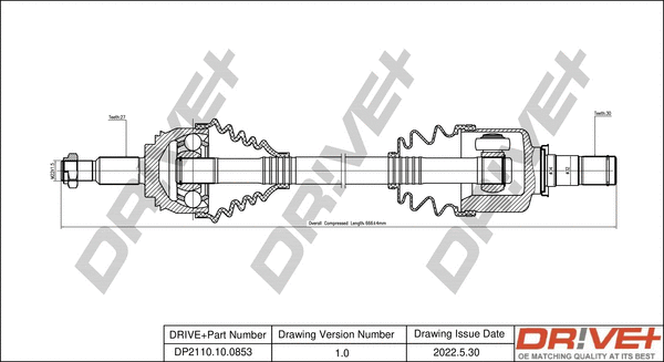 Arbre de transmission Dr!ve+ DP2110.10.0853