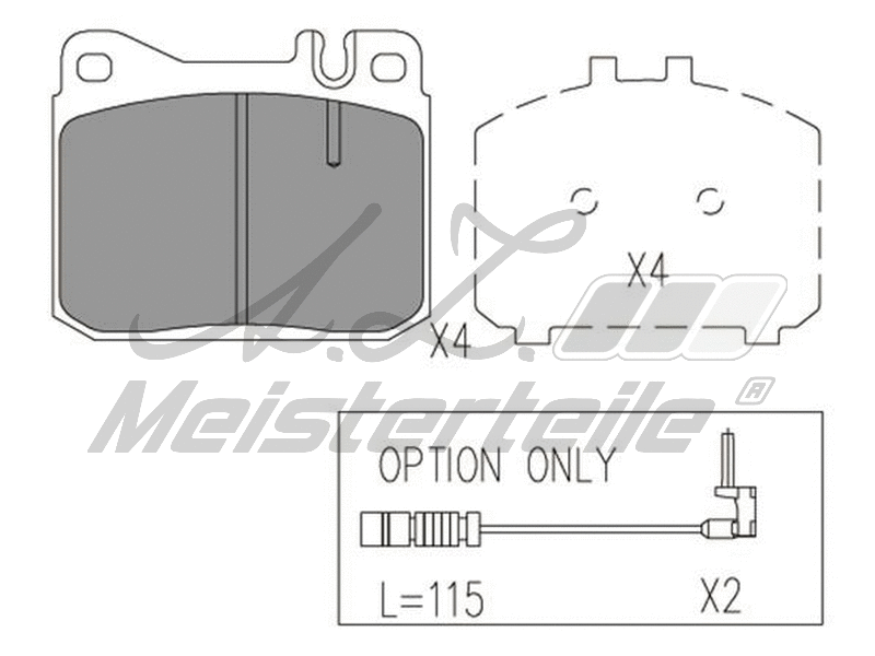 Kit de plaquettes de frein, frein à disque A.Z. Meisterteile AZMT-44-022-1582