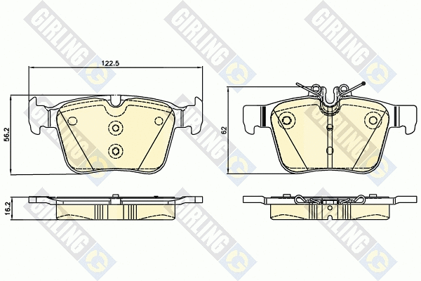 Kit de plaquettes de frein, frein à disque GIRLING 6120712
