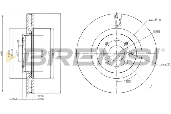 Disque de frein BREMSI CD7773V