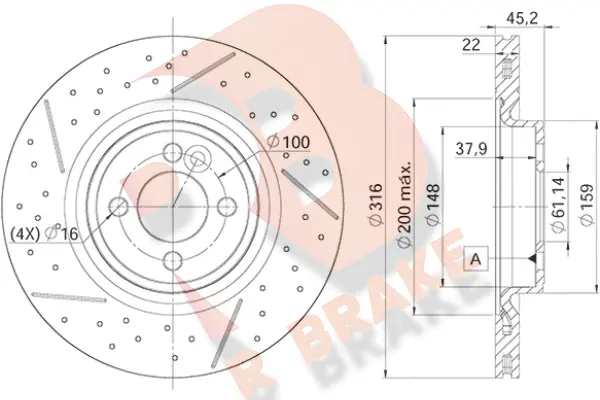 Disque de frein R BRAKE 78RBD29066