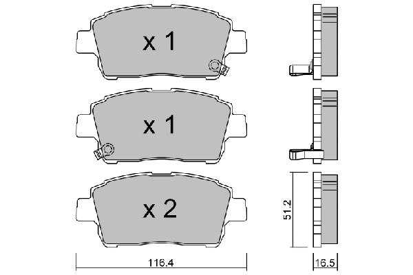 Kit de plaquettes de frein, frein à disque AISIN BPTO-1004