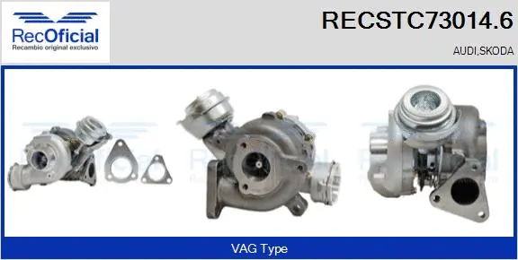Turbocompresseur, suralimentation RECOFICIAL RECSTC73014.6