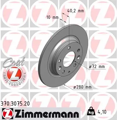 Disque de frein ZIMMERMANN 370.3075.20