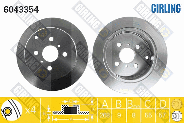 Disque de frein GIRLING 6043354