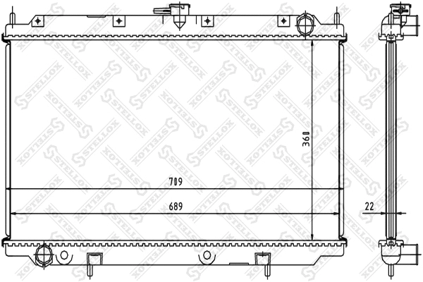 Radiateur, refroidissement du moteur STELLOX 10-25058-SX
