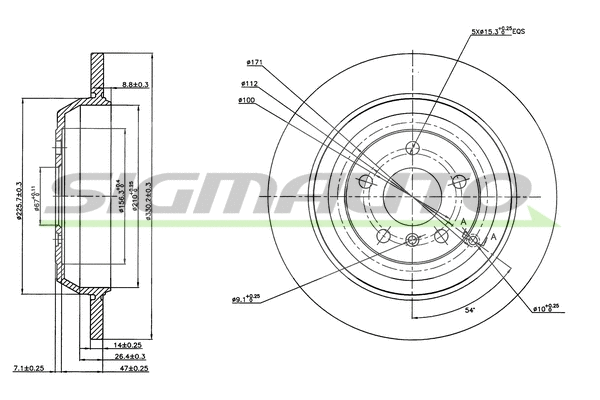 Disque de frein SIGMAUTO DBB530S