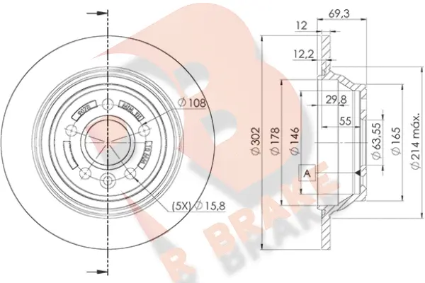 Disque de frein R BRAKE 78RBD19078