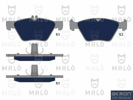 Kit de plaquettes de frein, frein à disque AKRON-MALÒ 1051222