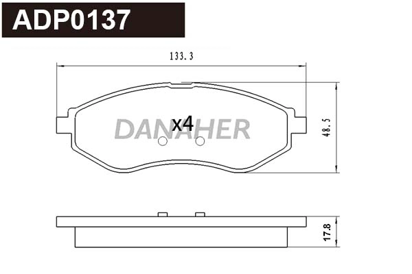 Kit de plaquettes de frein, frein à disque DANAHER ADP0137
