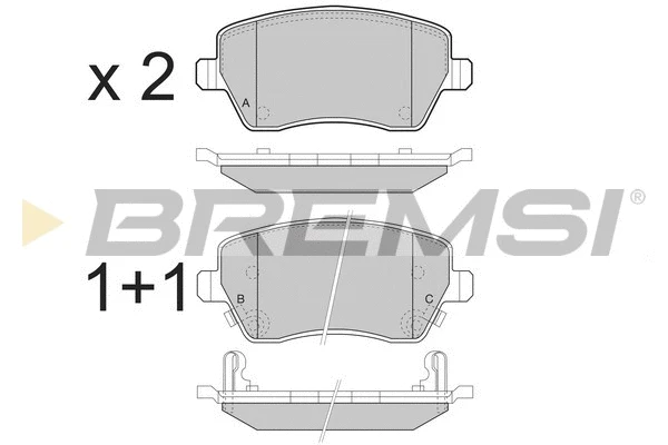 Kit de plaquettes de frein, frein à disque BREMSI BP3495