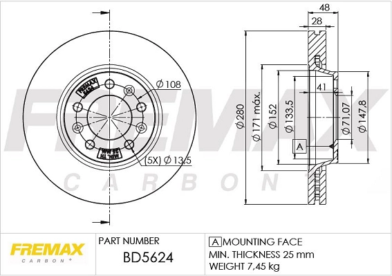 Disque de frein FREMAX BD-5624