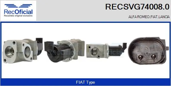 Vanne EGR RECOFICIAL RECSVG74008.0