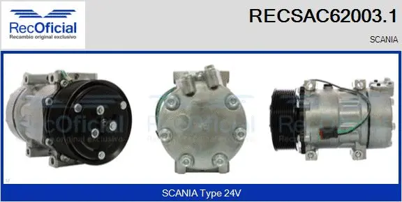 Compresseur, climatisation RECOFICIAL RECSAC62003.1