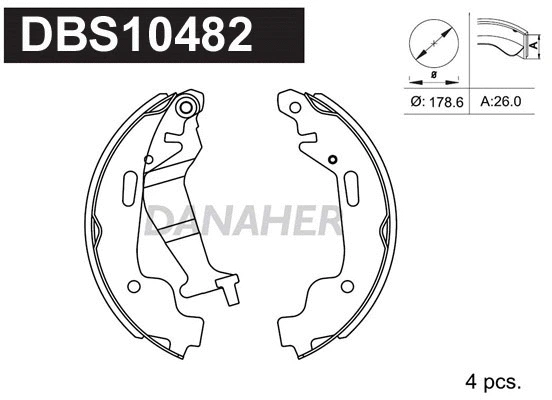 Jeu de mâchoires de frein DANAHER DBS10482