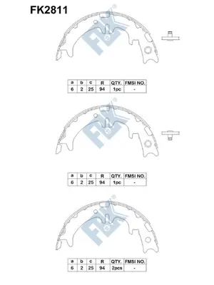 Jeu de mâchoires de frein FBK FK2811