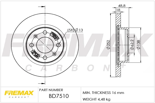 Disque de frein FREMAX BD-7510
