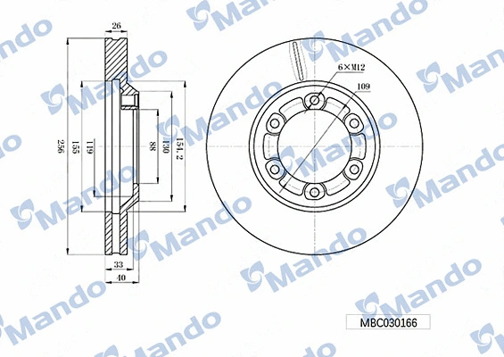 Disque de frein MANDO MBC030166