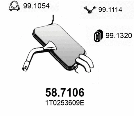 Silencieux arrière ASSO 58.7106