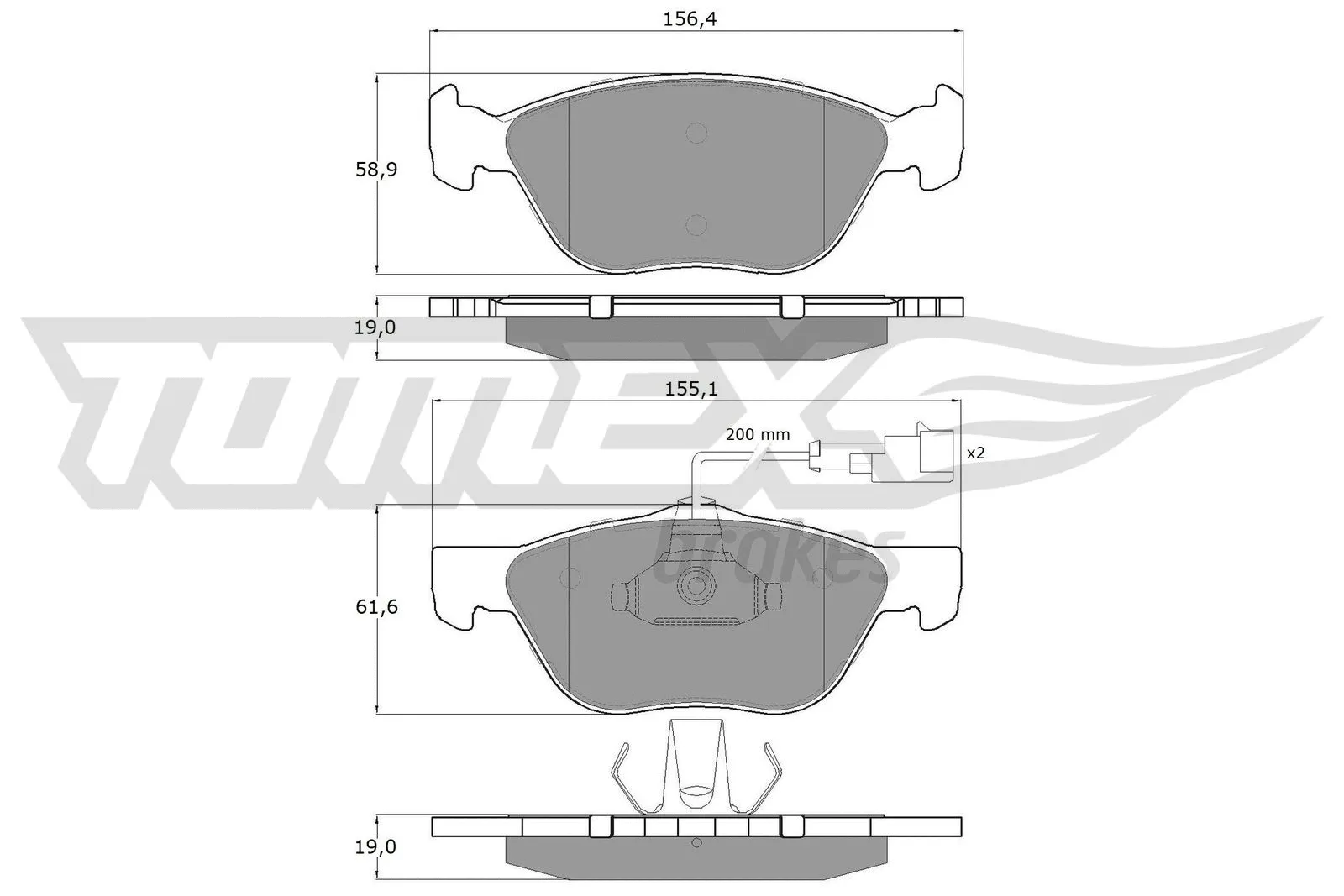 Kit de plaquettes de frein, frein à disque TOMEX Brakes TX 11-84