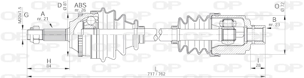 Arbre de transmission OPEN PARTS DRS6073.00
