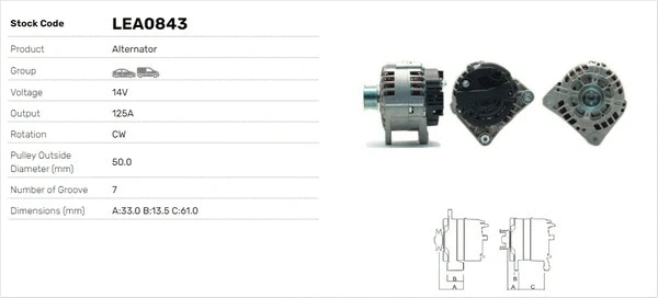 Alternateur LUSA LEA0843