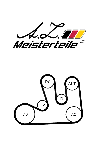 Jeu de courroies trapézoïdales à nervures A.Z. Meisterteile AZMT-20-030-1030