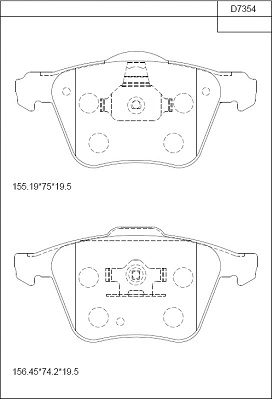 Kit de plaquettes de frein, frein à disque ASIMCO KD7354