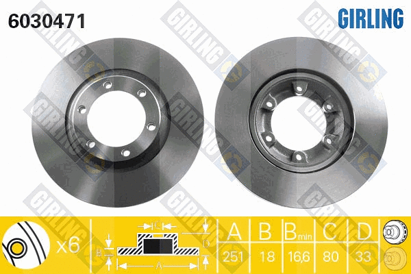 Disque de frein GIRLING 6030471