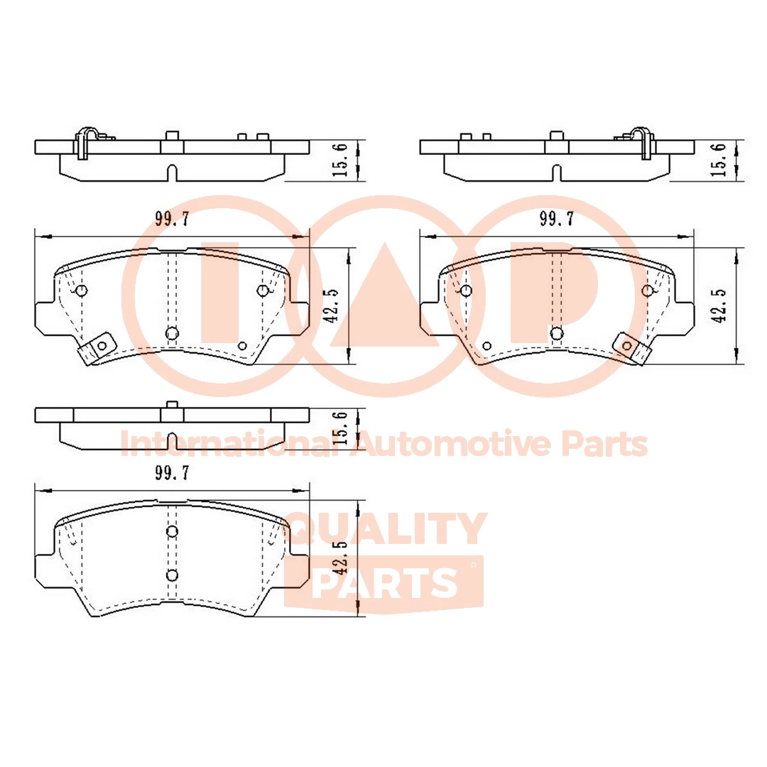 Kit de plaquettes de frein, frein à disque IAP QUALITY PARTS 704-21095