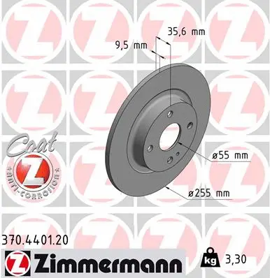 Disque de frein ZIMMERMANN 370.4401.20