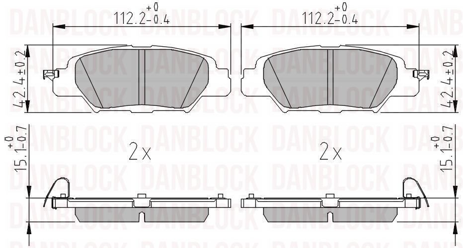 Kit de plaquettes de frein, frein à disque DANBLOCK DB 511353