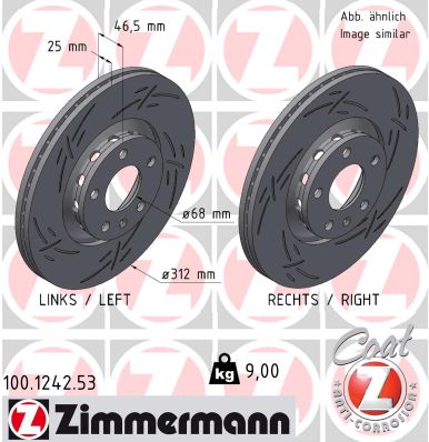 Disque de frein ZIMMERMANN 100.1242.53